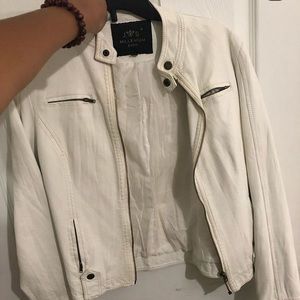white leather jacket